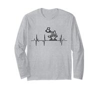 Heartbeat Blacksmith Ironworker ECG Long Sleeve T-Shirt