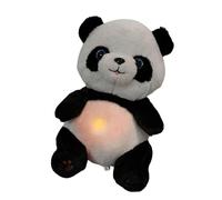 Heartbeat breathing sturdy plush panda sleeps for everyday use with gentle light and music