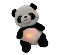 Heartbeat breathing sturdy plush panda sleeps for everyday use with gentle light and music