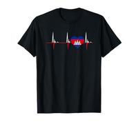 Heartbeat Cambodian Country Cambodia Flag Roots Cambodian T-Shirt