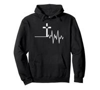Heartbeat Cross Premium Christian Pullover Hoodie