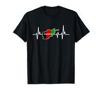 Heartbeat Design Afghan Flag Afghanistan T-Shirt