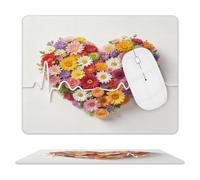 Heartbeat Flower Bouquet Mouse Pad Mouse Mat 10 X 8 Inch