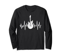 Heartbeat Guitar Design for Musicians and Rhythm Addicts Long Sleeve T-Shirt