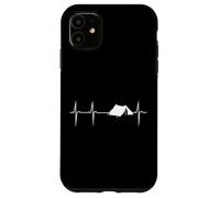 Heartbeat heart frequency rate camping with tent Case for iPhone 11
