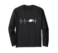 Heartbeat Heart Frequency Rate Camping with Tent Long Sleeve T-Shirt