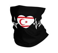Heartbeat I Love Turkish Republic Of Northern Cyprus Heart Flag Unisex Neck Warmer Warmer Tube Scarf Microfiber Magic Headband For Soccer Outdoor Snowboarding
