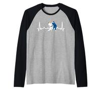 Heartbeat Judo Judoka Taekwondo Karate Aikido Ju-Jutsu Fun Raglan Baseball Tee