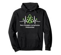 Heartbeat Lime Green Ribbon Non-Hodgkin Lymphoma Awareness Pullover Hoodie
