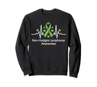 Heartbeat Lime Green Ribbon Non-Hodgkin Lymphoma Awareness Sweatshirt