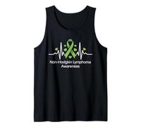 Heartbeat Lime Green Ribbon Non-Hodgkin Lymphoma Awareness Tank Top