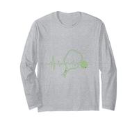 Heartbeat Line Paddle Ball Pickleball Lover Long Sleeve T-Shirt