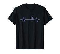 Heartbeat Line with Stick Aikido Figure T-Shirt