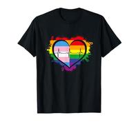 Heartbeat Love Heart Rainbow Pride CSD Gay LGBTQ T-Shirt