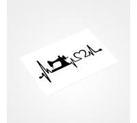 Heartbeat Love Sewing Machine Car Sticker Vinyl Decal 200mm | Outdoor-grade waterproof vinyl, precision cut with no background, for cars, vans, windows & bumpers