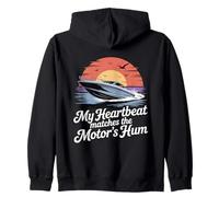 Heartbeat Matches The Motor's Hum Motorboat Zip Hoodie