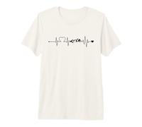 Heartbeat Mountains ECG Pulse Frequency Hiking Mountaineering Premium T-Shirt