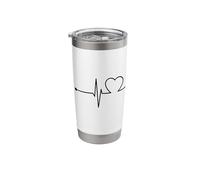 Heartbeat Mountains ECG Pulse Frequency Hiking Mountaineering Stainless Steel Insulated Tumbler