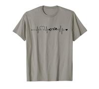 Heartbeat Mountains ECG Pulse Frequency Hiking Mountaineering T-Shirt