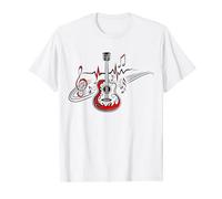 Heartbeat Music I love my Guitar with Pulse and Music Notes T-Shirt