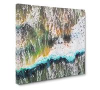 Heartbeat of the Pacific Ocean Canvas Print | Gallery Wrapped 30mm Frame Wall Art | 14x14 inches | Ready to Hang | Coastal Seascape Picture | Living Room Bedroom Lounge Office