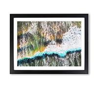 Heartbeat Of The Pacific Ocean Modern Art Framed Print | A3 Black Framed Wall Art | Ready to Hang | Modern Nautical Picture | Living Room Bedroom Lounge Office