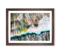 Heartbeat Of The Pacific Ocean Modern Art Framed Print | A4 Walnut Framed Wall Art | Ready to Hang | Modern Nautical Picture | Living Room Bedroom Lounge Office