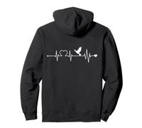 Heartbeat Peace Dove ECG Curve Peace Symbol Pullover Hoodie