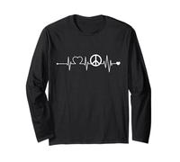 Heartbeat Peace ECG Curve Peace Symbol Long Sleeve T-Shirt