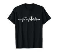 Heartbeat Peace ECG Curve Peace Symbol T-Shirt