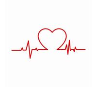 Heartbeat Pulse Heart Rhythm Funny Car Laptop Decal Self-Adhesive Vinyl Sticker