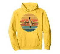 Heartbeat Pulse Retro Vibe Sunset Pullover Hoodie