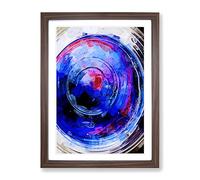 Heartbeat Ripples In Abstract Modern Framed Print | A2 Walnut Framed Wall Art | Ready to Hang | Abstract Fantasy Picture | Living Room Bedroom Lounge Office