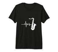 Heartbeat Saxophone Jazz Music Lover Rhythm Premium T-Shirt