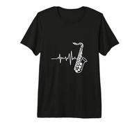 Heartbeat Saxophone Jazz Music Lover Rhythm Premium T-Shirt
