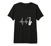 Heartbeat Saxophone Jazz Music Lover Rhythm Premium T-Shirt