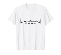 Heartbeat Skyline Italy Roma-Rome Value Graphic T-Shirt, Men, White, S