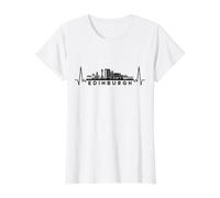 Heartbeat Skyline UK Edinburgh Value Graphic T-Shirt, Women, White, S