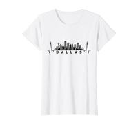 Heartbeat Skyline USA Dallas Value Graphic T-Shirt, Women, White, M