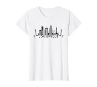 Heartbeat Skyline USA Louisville Value Graphic T-Shirt, Women, White, S