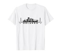 Heartbeat Skyline USA Orlando Value Graphic T-Shirt, Men, White, L