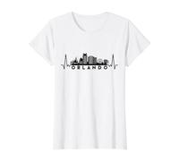 Heartbeat Skyline USA Orlando Value Graphic T-Shirt, Women, White, XL