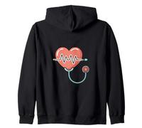 Heartbeat Stethoscope Heartbeat Medical Design Zip Hoodie