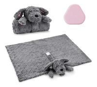 Heartbeat Toy Heartbeat Blanket for Dog Anxiety Relief, Heartbeat Stuffed Animal for Puppy Calming Aid Behavioral Aid, Dog Comfort Toy for Sleep Aid Cuddle, Grey