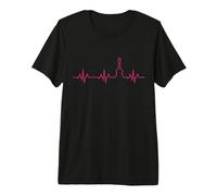Heartbeat Ukulele - Cool Pink Design for Uke Players Premium T-Shirt