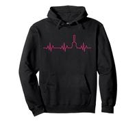 Heartbeat Ukulele - Cool Pink Design for Uke Players Pullover Hoodie