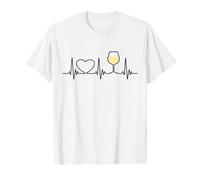 Heartbeat white wine glass wine fan I love white wine T-Shirt