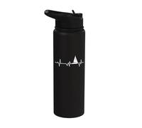 Heartbeat with a Sailing Ship Sailing Boat Stainless Steel Insulated Water Bottle