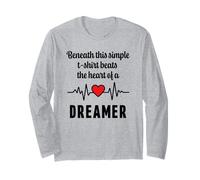 Heartbeat with Heart for DREAMERS Long Sleeve T-Shirt