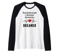 Heartbeat with Heart for DREAMERS Raglan Baseball Tee